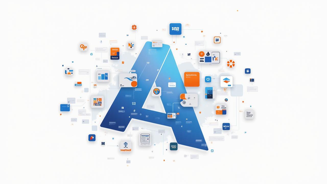 Collage aus fiktiven, starken und unterschiedlichen Markenlogos, Designelementen in einem kreativen Layout, das Strategie und Vielfalt symbolisiert.