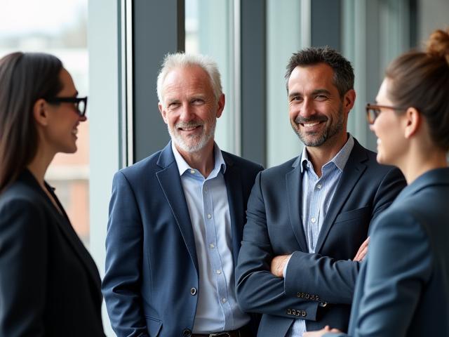 Professionelles Team von MH SKYLINE LTD in einem modernen Büro in Leicester.